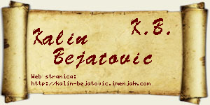 Kalin Bejatović vizit kartica